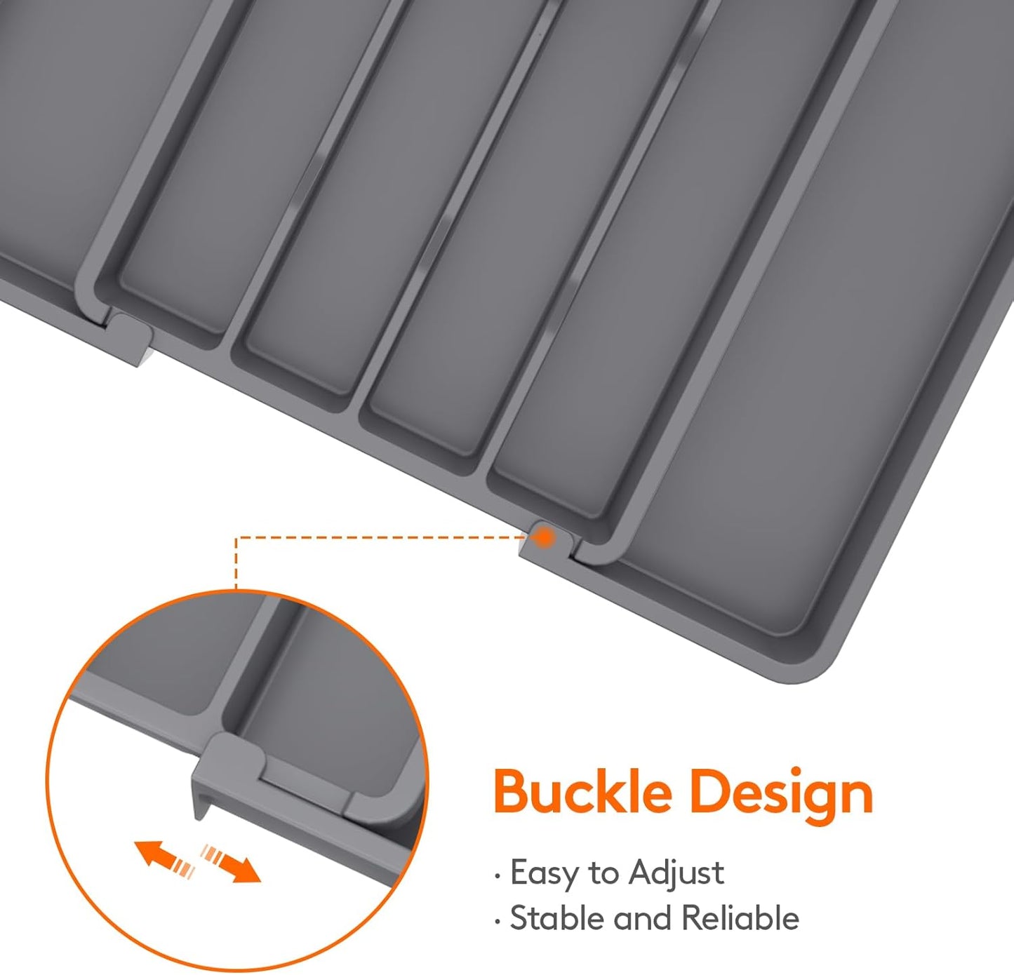 Lifewit Silverware Drawer Organizer, Expandable Utensil Tray for Kitchen, BPA Free Flatware and Cutlery Holder, Adjustable Plastic Storage for Spoons Forks Knives, 11-18 x 14", Black