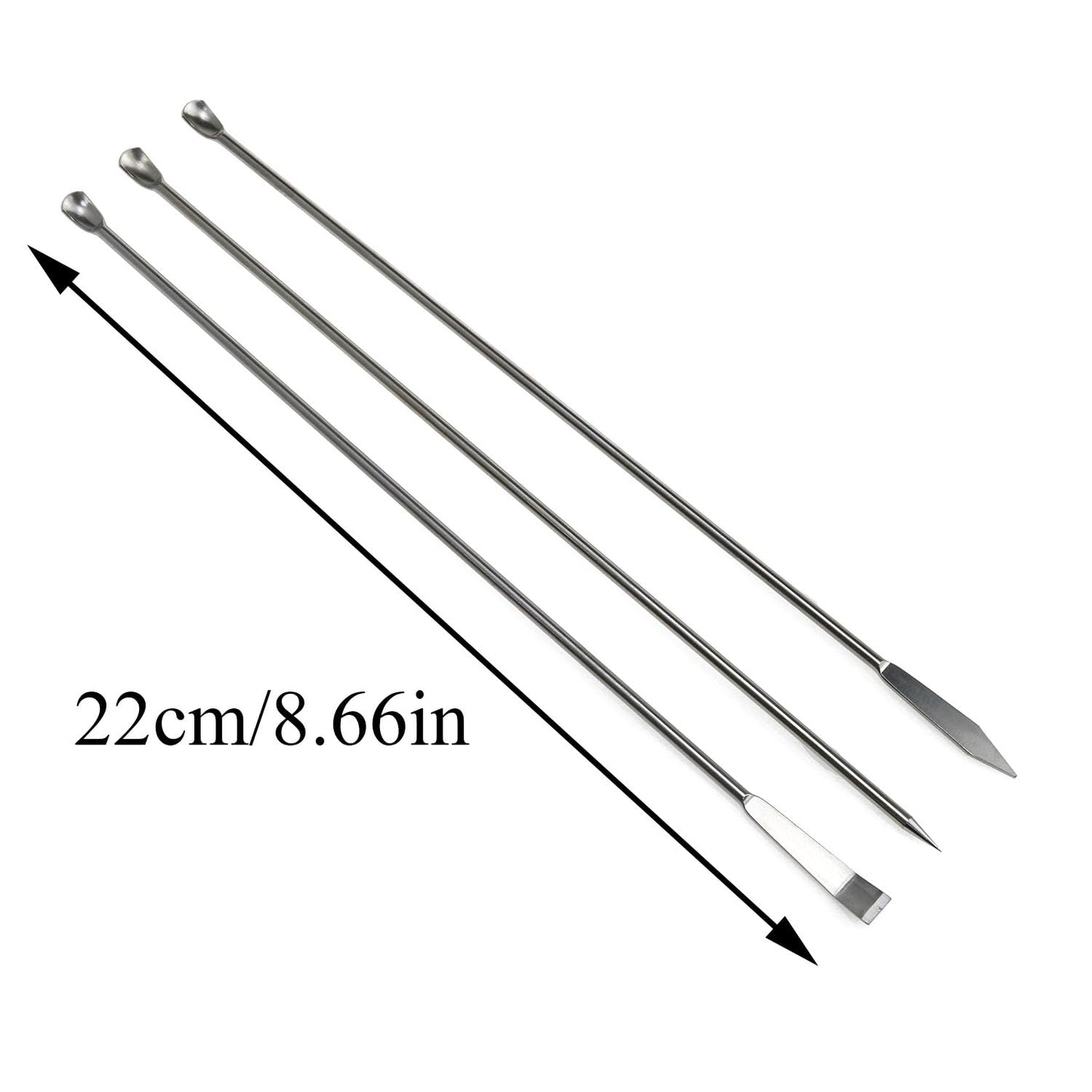 1 Set Stainless Steel Micro Lab Sampling Scoop Spatulas Combination Reagent Spoon Laboratory Supplies (Pack of 5)