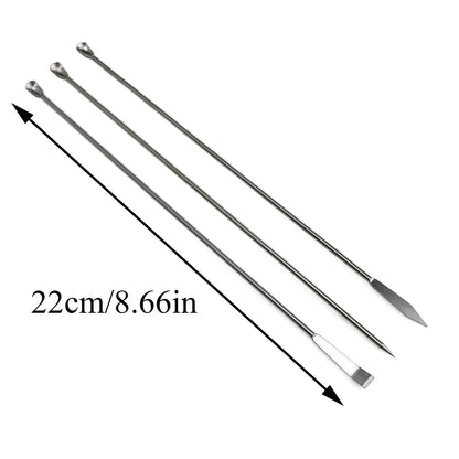 1 Set Stainless Steel Micro Lab Sampling Scoop Spatulas Combination Reagent Spoon Laboratory Supplies (Pack of 5)
