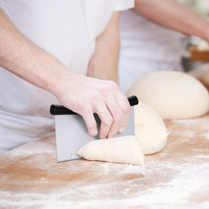 LemonRoad 12 Pcs Stainless Steel Dough Scraper & Chopper 6.4 Inch Metal Pastry Scraper with Measuring Scale Cutter for Dough, Pizza Bread Kitchen Baking