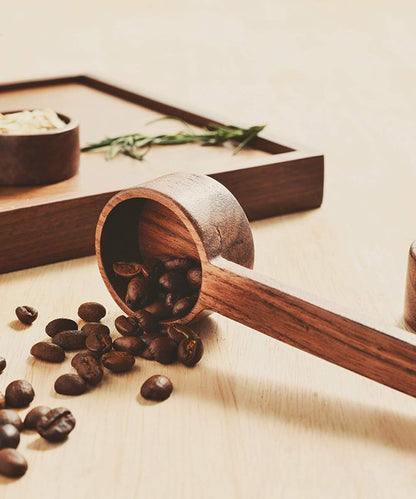 Coffee Spoons, ablespoon Scoop, Coffee Ground Spoon, Measuring for Ground Beans or tea, Soup Cooking Mixing Stirrer Kitchen Tools Utensils, 1 Wooden Tea Scoop (Walnut Wooden 3.86 in）