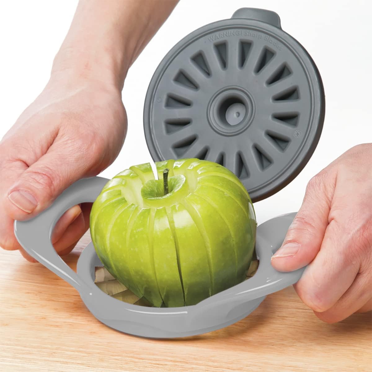PrepWorks Dishwasher Safe Apple Slicer and Corer – 16-Slice Thin Apple Cutter with Safety Cover