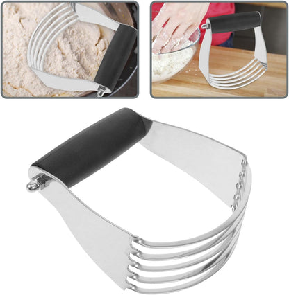 Heavy Duty Stainless Steel Dough Blender for Baking Multifunctional Pastry Cutter Tool for Mixing Cutting and Scraping Flour Manual Flour Mixer for Professional Bakers