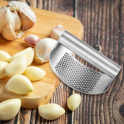 Garlic Press Rocker, Stainless Steel Garlic Press Rocker Heavy Duty Garlic Mincer, Easy Kitchen Gadget for Kitchen Essentials Utensils Accessories, Ergonomic Handle (1, A)
