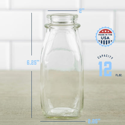 kitchentoolz Salad Dressing Shaker Bottle – 12oz Carafe Glass Bottle with Silicone Pour Spout and Tamper-Proof Lid for Sauces and Marinades - Salad Dressing Dispenser Container