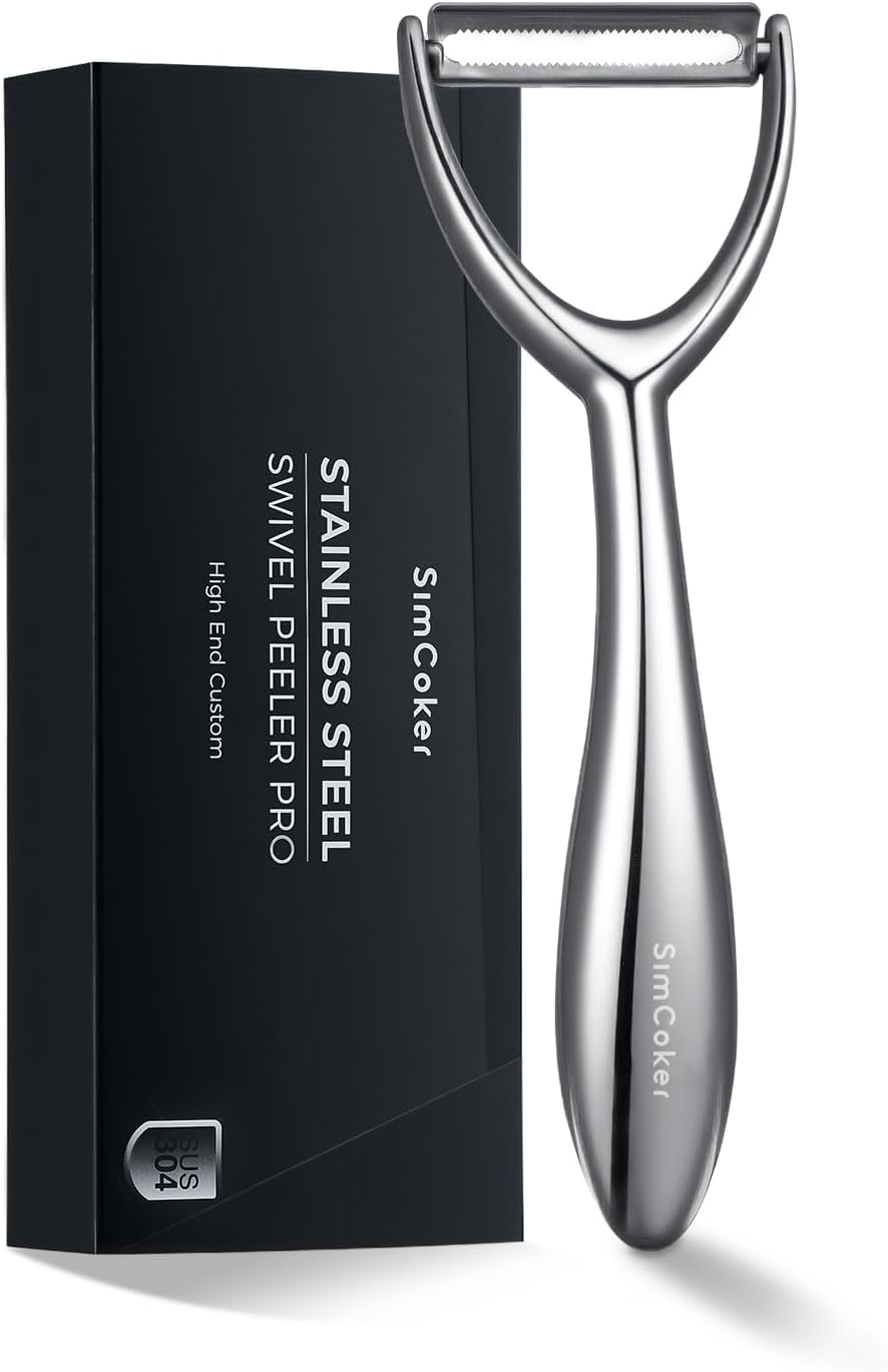 Vegetable Peeler Set, Ultra Sharp Stainless Steel Y Peeler & I Peeler for Potatoes, Fruits and Vegetables, Serrated Blade Kitchen Peeler with Ergonomic Handle