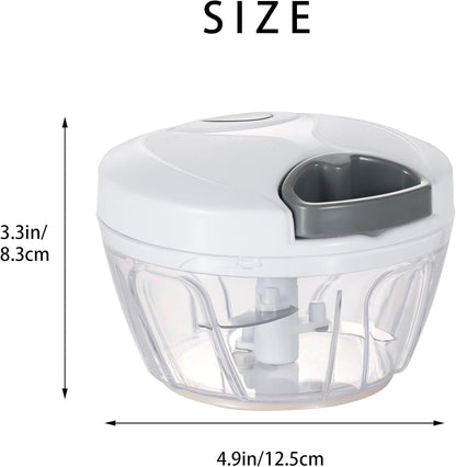 Ourokhome Manual Food Processor Vegetable Chopper, Portable Hand Pull String Garlic Mincer Onion Cutter for Veggies, Ginger, Fruits, Nuts, Herbs, etc., 500ml, Deep Blue