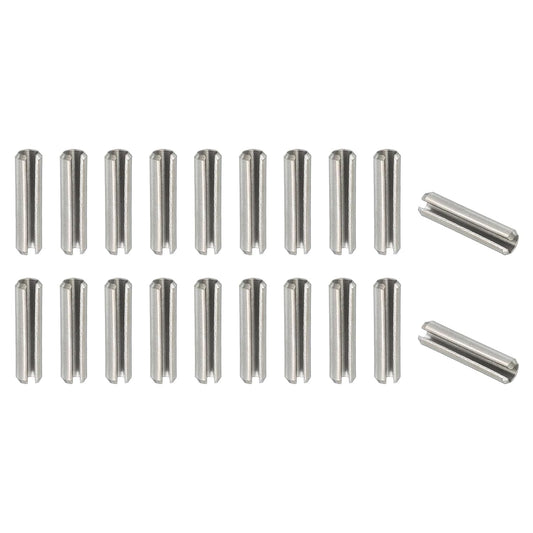 PATIKIL Slotted Spring Pin, 50 Pcs 1/8" x 3/4" (3.2mm x 20mm) 304 Stainless Steel Split Roll Pins Spring Dowel for Home Improvement Automotive Machine Repair, Silver - Colors A