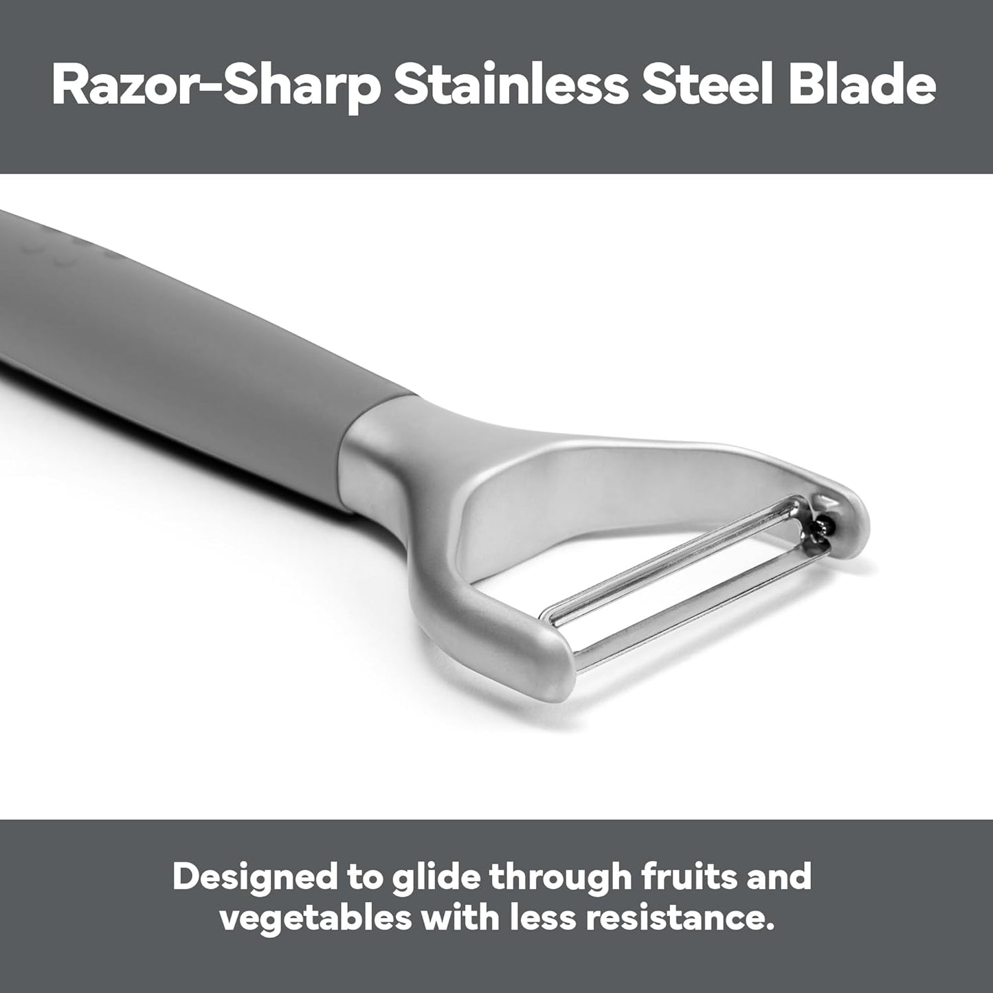 Misen Stainless Steel Vegetable Peeler - Dishwasher Safe Y Peeler - Easy to Use with Potatoes, Cabbage, Carrots, and More - Progessional Grade Kitchen Tool - Black