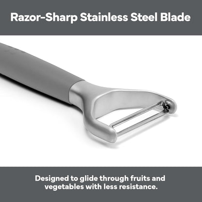 Misen Stainless Steel Vegetable Peeler - Dishwasher Safe Y Peeler - Easy to Use with Potatoes, Cabbage, Carrots, and More - Progessional Grade Kitchen Tool - Black