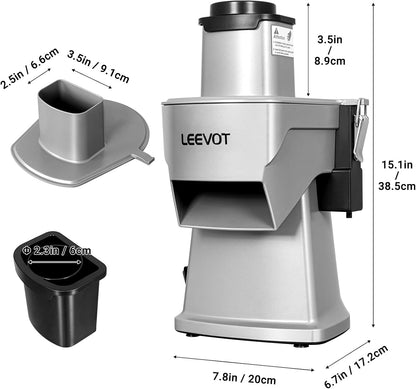 LEEVOT Commercial Vegetable Chopper 200W, Electric Food Processor for Slicing Dicing Shredding, Professional Veggie Cutter for Restaurant, Hotel School, Cafeteria, French Fry, Cheese Grater