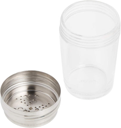 Norpro Shaker Cup Glass Adjustable Pizzeria Style Pepper/Salt/Cheese/Spice 5.25"