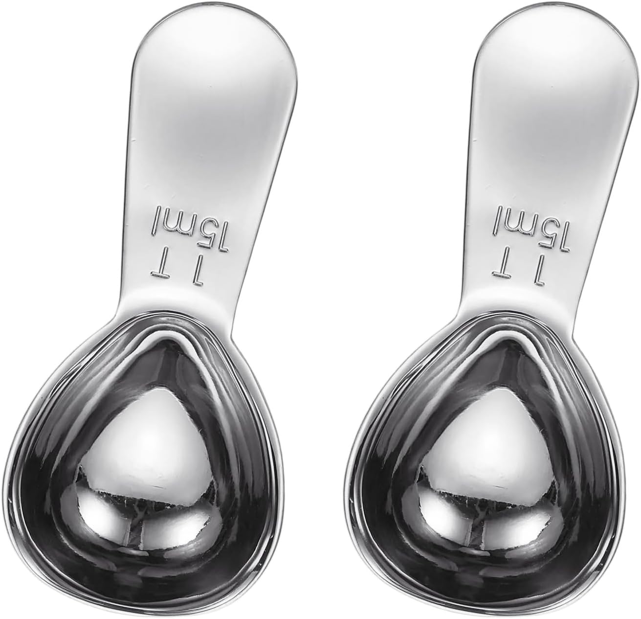 uxcell 2Pcs Stainless Steel Coffee Scoop, 15ml Short Handle Measuring Spoon for Ground Coffee Tea Sugar Kitchen Gifts, Rose gold