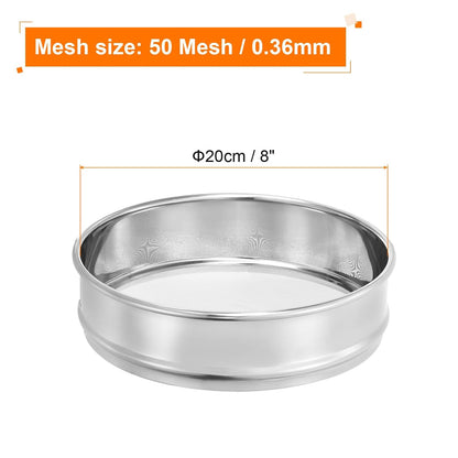 PATIKIL 40 Mesh Lab Sieve, 8" Diameter Test Sieve 304 Stainless Steel Wire Cloth (0.45mm) for Industrial Laboratory - Colors B