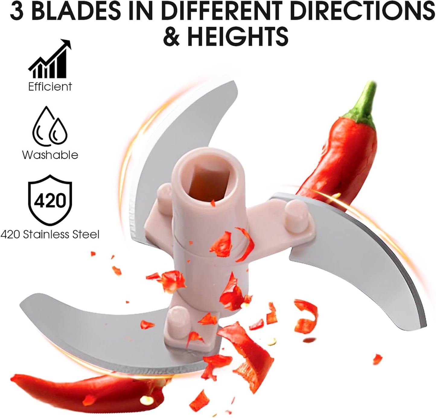 Vegetable Chopper Manual Hand Pull String Onion and Garlic Mincer Chopper 500ml Small Fruit and Veggie Cutter Portable for Ginger Chili Pepper Meat Salad - Pink