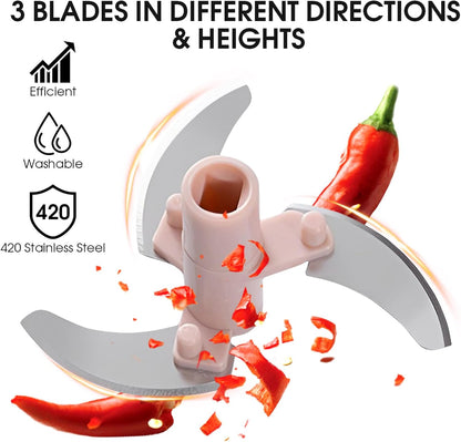 Vegetable Chopper Manual Hand Pull String Onion and Garlic Mincer Chopper 500ml Small Fruit and Veggie Cutter Portable for Ginger Chili Pepper Meat Salad - Pink