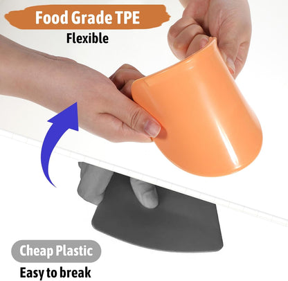 2 Pcs Silicone Dough Scraper Bowl Scraper Silicone Bread Dough Scraper Curved Edge Flexible Bowl Scrapers for Baking Food Scrapers for Sourdough Bread Proofing Basket Pastry Cutter Tool, Orange