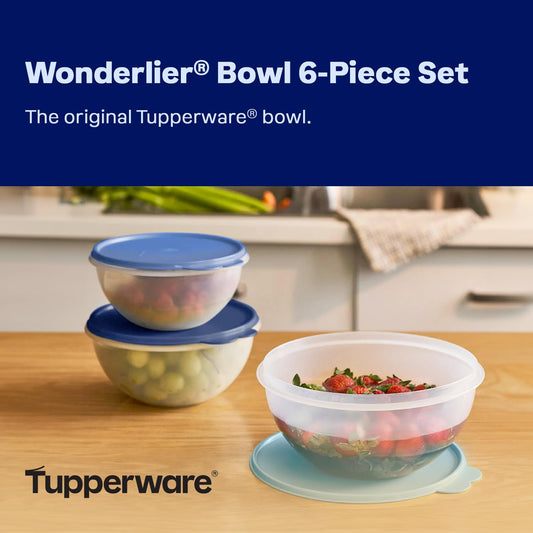 Tupperware Heritage Wonderlier 10 Piece Food Storage Bowl Set in Vintage Colors- Dishwasher Safe & BPA Free - (5 Containers + 5 Lids)