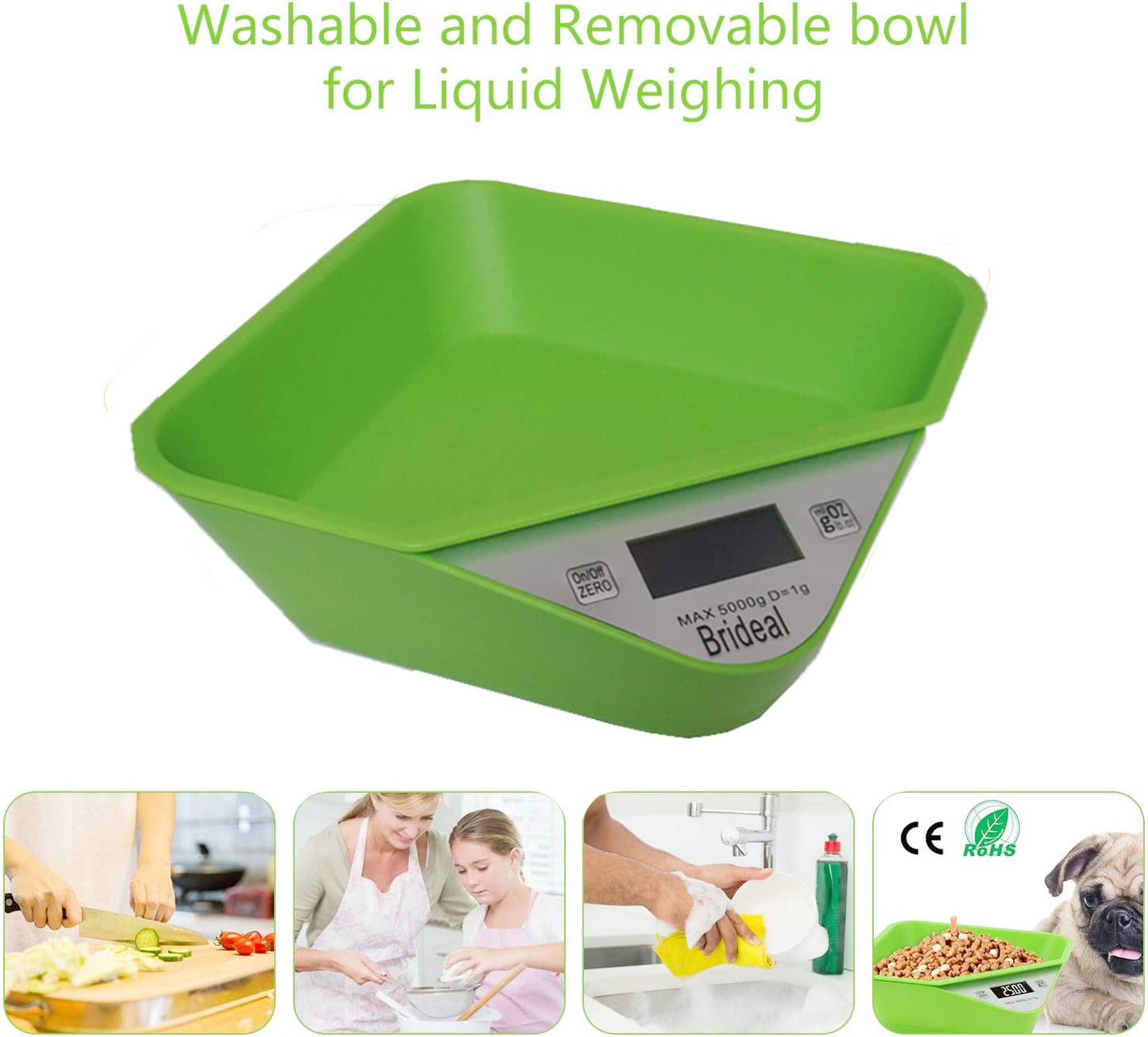 Digital Kitchen Food Scale Multifunction Electronic Food Scales with Removable Bowl Max 11lb/5kg