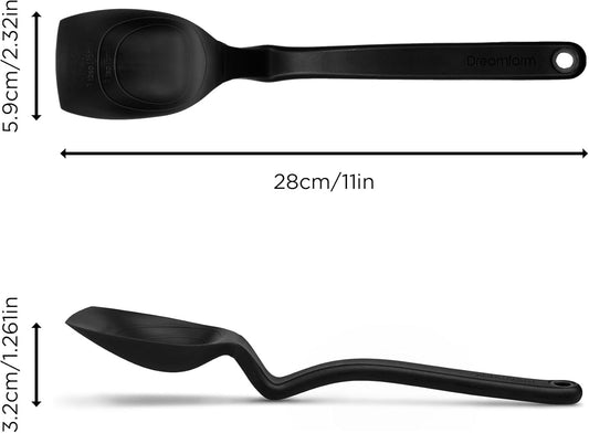 Dreamfarm Supoon Non-Stick Sit-Up Silicone Scraping, Serving, Cooking Spoon Measures 5ml Tsp & 15ml Tbsp - 11" Red