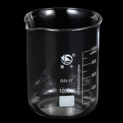 PATIKIL 10ml Low Form Glass Beaker, 3.3 Borosilicate Glass Graduated Printed Scale Measuring Cups with Spout for Kitchen Lab Liquids Transit Boiling