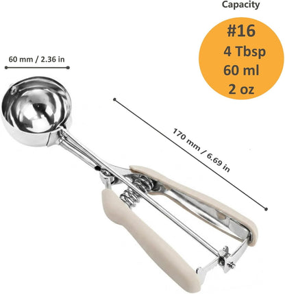 Cookie Scoop, Ice Cream Scoop, 1Tbsp/15 ml/0.5oz Cookie Scoops for Baking, 18/8 Stainless Steel Cookie Scooper for Baking, Ice Cream Scooper with Trigger Release, Cookie Dough Scoop with Non-slip Grip