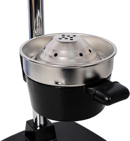 Extra-Large Commercial Grade Cast Iron Citrus Juicer, Heavy Duty Manual Hand Press Countertop Squeezer for Fresh Orange, Grapefruit & Citrus Juice (Orange)