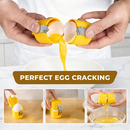 3Pcs Egg Shell Opener, 2026 New Egg Cracker Tool, Hard Boiled Egg Peeler Egg Cube Egg Separator Handheld, Stainless Steel Eggshell Breaker Egg Shell Cutter Kitchen Gadgets
