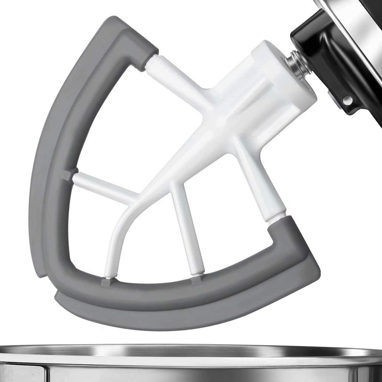 Flex Edge Beater for KitchenAid,Mixer Attachement Compatible With KitchenAid,Mixer Accessory,Fits Tilt-Head Stand Mixer Bowls For 4.5-5 Quart Bowls,Beater With Silicone Edges,White