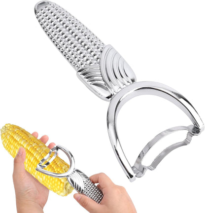 Corn Peeler, Aluminum Stainless Alloy Cobb Kernel Remover Stripping Tool with Non-Slip Handle Stripper & Cutter shucker gobbler Husker Sheller Thresher for Corn on the Cob Kitchen Chef Salads