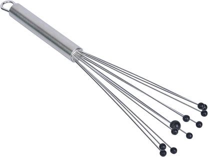 Restaurantware 10.5 in Stainless Steel Ball Whisk - German Standard Egg Beater with Ergonomic Handle, Dishwasher Safe - Manual Mixer Cooking Whisk for Baking, Stirring, Sauces, Beating
