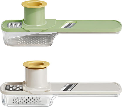 2 PCS Ginger Grater, Ginger Garlic Grater Tool, Multi-Function Zester Grater with Handle, White and Green