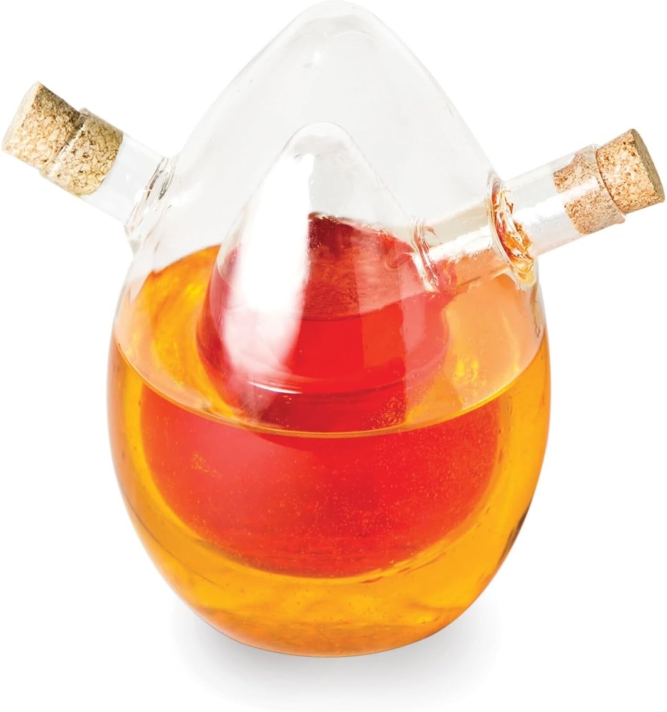 Fox Run 7050 Run Grape Motif Oil and Vinegar Cruet Dispenser Bottle, Clear Borosilicate Glass