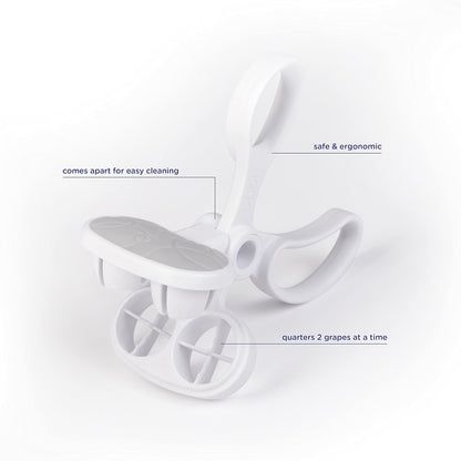 Ubbi Dual Grape Cutter for Toddlers & Kids, Stainless Steel Blade, Fruit and Vegetable Slicer, Safe and Easy to Use