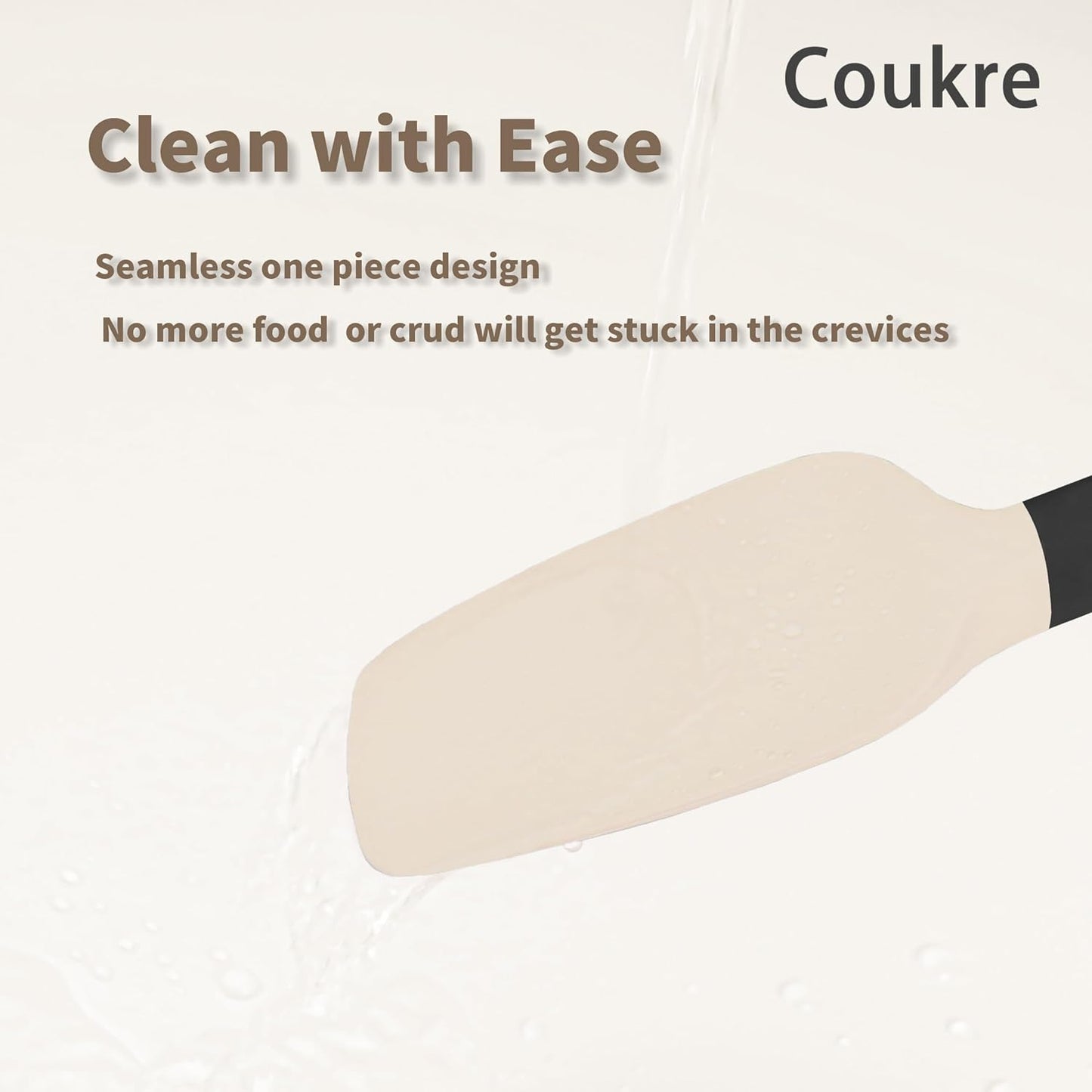 Coukre Silicone Spatula Set of 5,High Temperature Resistant, Food Grade Silicone, Dishwasher Safe, for Baking, Cooking (Aqua Green)