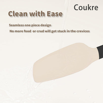 Coukre Silicone Spatula Set of 5,High Temperature Resistant, Food Grade Silicone, Dishwasher Safe, for Baking, Cooking (Aqua Green)