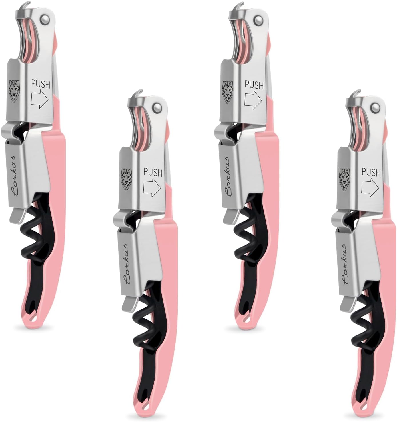 CORKAS Wine Key - Professional Handcrafted Heavy Duty Waiter Corkscrew, Compact Wine Opener with Double Hinged, Foil Cutter and Bottle Opener, Gifts for Servers, Sommelier, Bartenders - Red