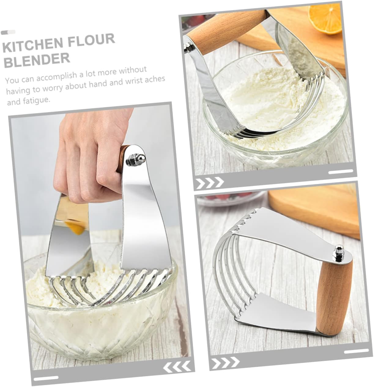 Stainless Steel Dough Cutter Pastry Blender Manual Baking Tool for Dough Pastry and Cold Butter Mixing Kitchen Utensil for Flaky Texture Baking