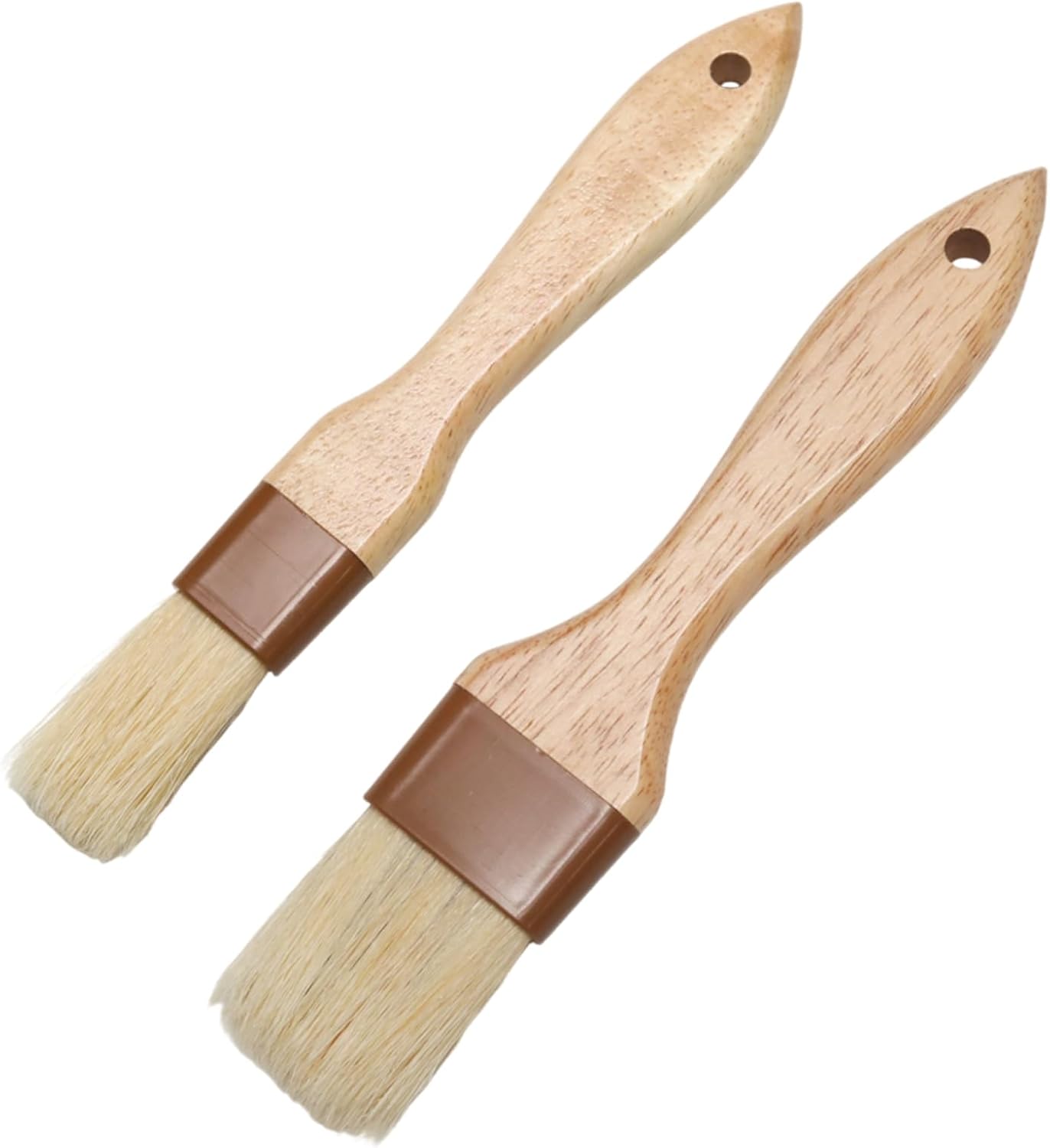 1 Inch Pastry Brushes for Baking, Natural Bristle Basting Brush, Kitchen Oil Brushes for Cooking, BBQ Sauce, Butter(1 Inch)