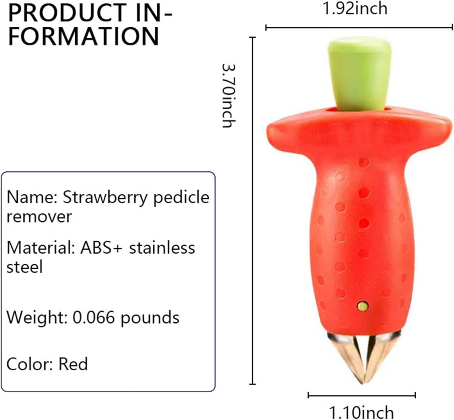 Multifunctional strawberry sheller, tomato sheller, suitable for fruit strawberry tomato corer clip, red
