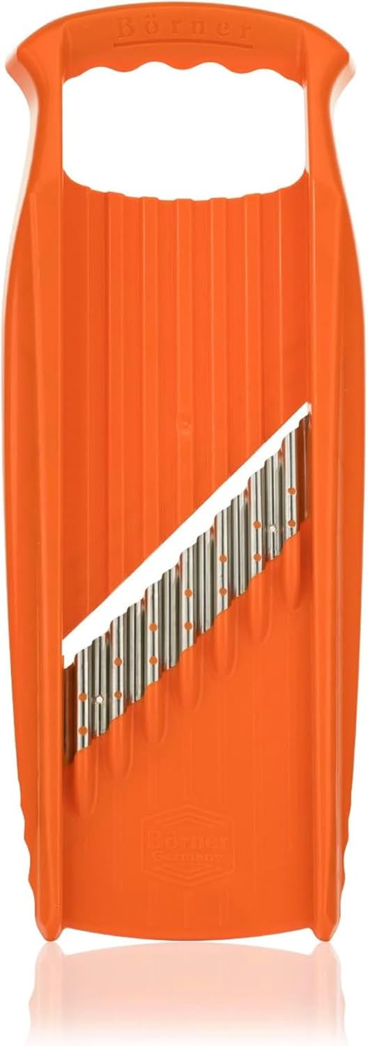 Börner by Reston Lloyd Wave-Waffle XXL Power Line • Crinkle Cut/Spirelli Vegetable Slicer • Slicer for Wave Waffle Cut Vegetables • Wavy French Fries • Made in Germany, White