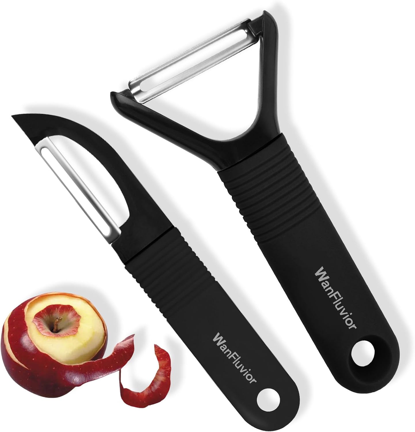 Vegetable Peeler, Y-Shaped & I-Shaped Potato Peeler, Swivel Stainless Steel Blades Peelers For Kitchen, Silicone Non-Slip Handles, Perfect For Veggie, Fruit, Carrot, Apple(2pcs)