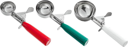 3-Pack Portion Disher Scoop Set | Round Stainless Steel Multipurpose Kitchen Scoops for Cookie Dough, Ice Cream, Baking, Batter, Meatballs, Rice, and Melon Balls (1.25-2.75-4 oz (#30-#16-#8))