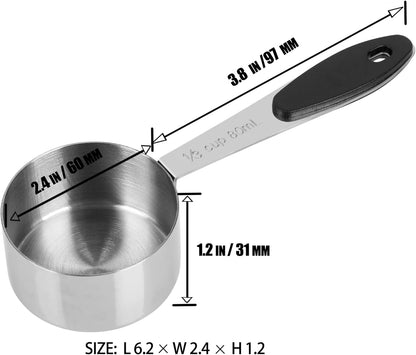 DOTINGHUX 1/3 Cup Magnetic Grips Stainless Steel Measuring Cup -1PCS