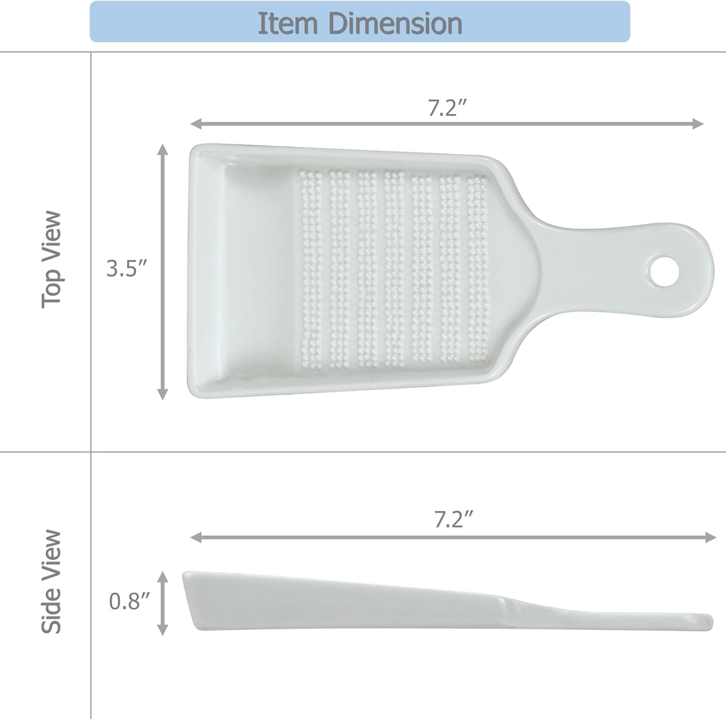 EIKS Ceramics Grater Plate for Ginger Garlic Wasabi Daikon Fruits Root Vegetable Cooking Preparation (Spade-shaped)