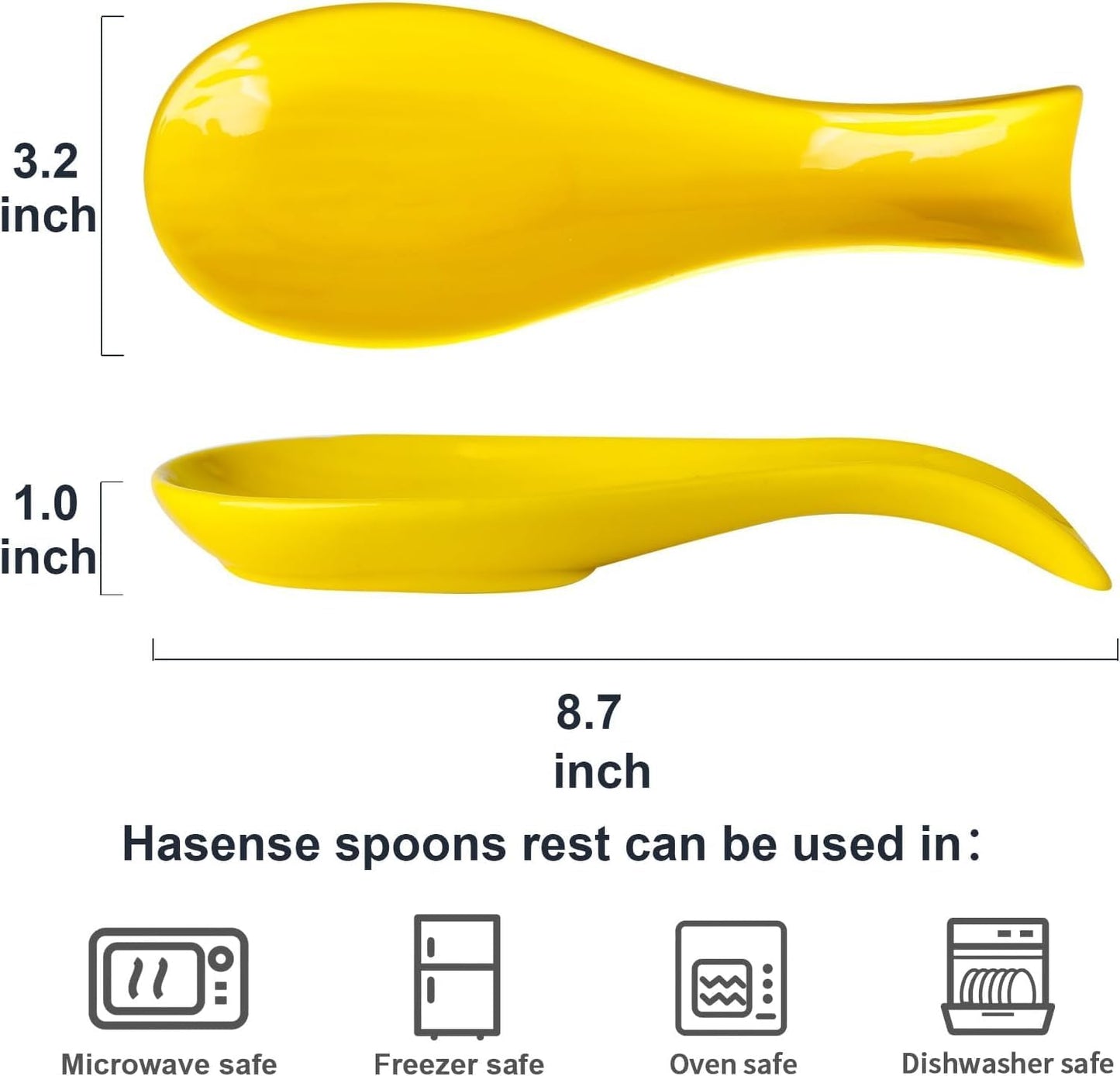Spoon Rest for Stove Top, Ceramic Large 8.7 Inch Spoon Holder for Kitchen Counter, Porcelain Utensil Rest for Ladle, Spatula, Housewarming Gifts, Dishwasher Safe and Heat-Resistant, Blue(1 PC)