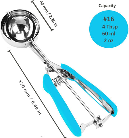 Ice Cream Scoop, 18/8 Stainless Steel Cookie Scoop, Cookie Scoops for Baking, 2 Tbsp/ 30 ml/ 1 oz Cookie Dough Scoop, Ice Cream Scooper with Trigger Release, Cookie Scooper for Baking