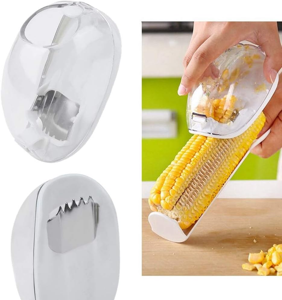 Novelty Corn Stripping Tool, Practical Corn Peeler, Corn Stripper, Cob Remover, Corn Shaver Gadgets. It Can Hands from Incised wound(White)