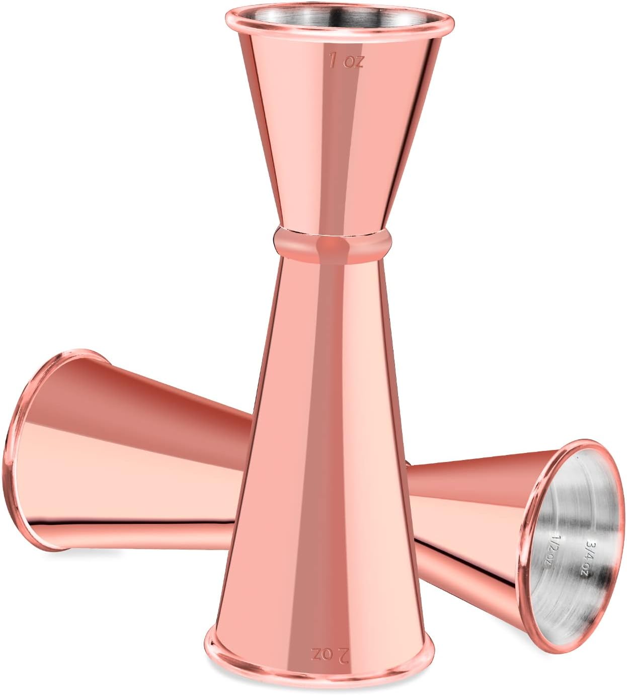 Briout Jigger for Bartending, Double Cocktail Jigger Japanese Premium 304 Stainless Steel Jigger 2 OZ 1 OZ with Measurements Inside