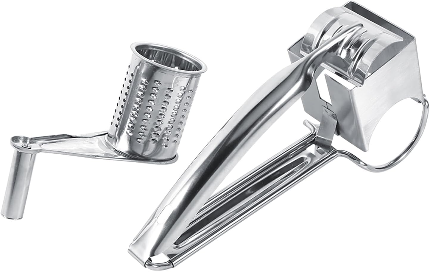 Rotary Cheese Grater Stainless Steel Handheld Rotary Cheese Shredder with 1 Drums Shred Tool